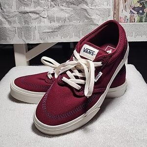 Vans Ward Port Royale Oxblood EUC Mens 8 Burgundy Blue Contrast Stitch Canvas